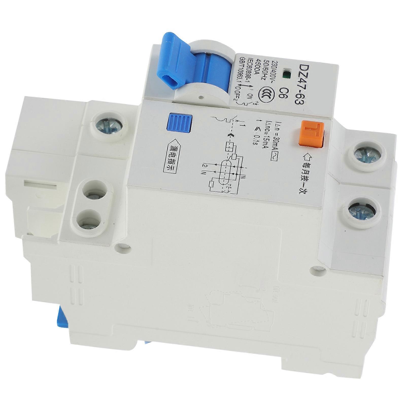 Protective Circuit Breaker Miniature Design 220V 6A Solution for Electrical Devices in Home and Residential Wiring 1Pack