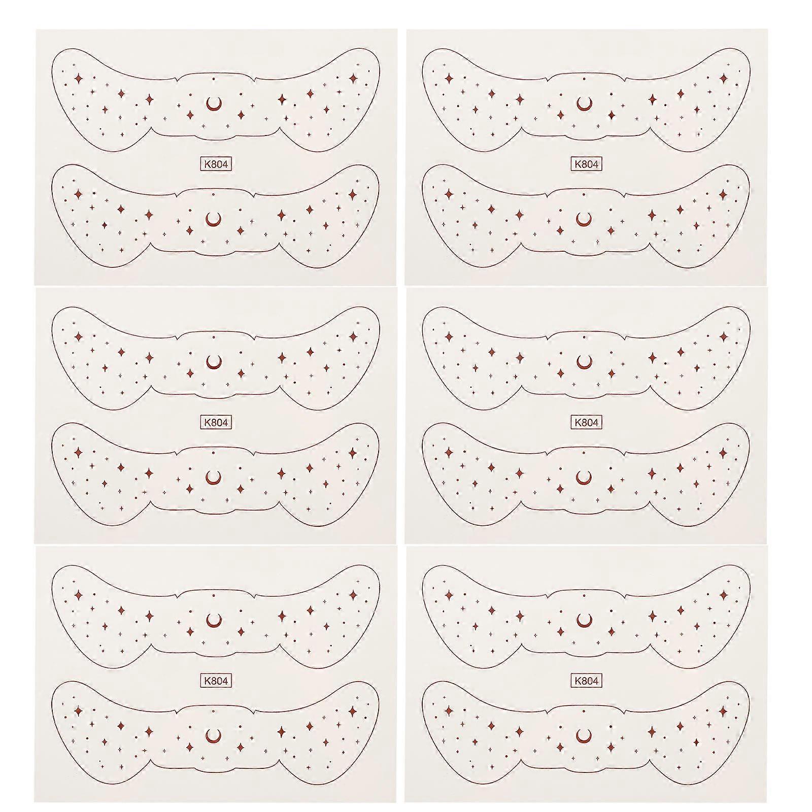 Temporary Face Stickers for Makeup Containing 12 Sheets of Face Stickers