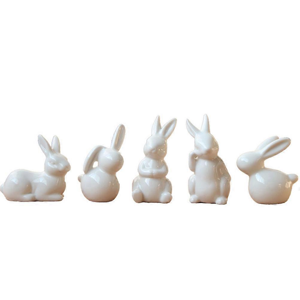 Ceramic Rabbit Simple Art Statue for Office Decoration 1Pcs Ornament