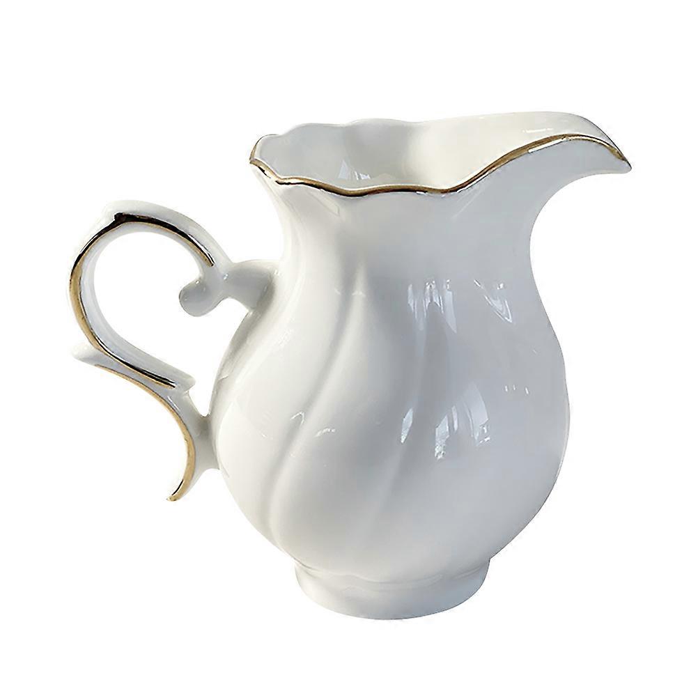 White Ceramic Milk Jug for Home Use Including One Coffee Pitcher