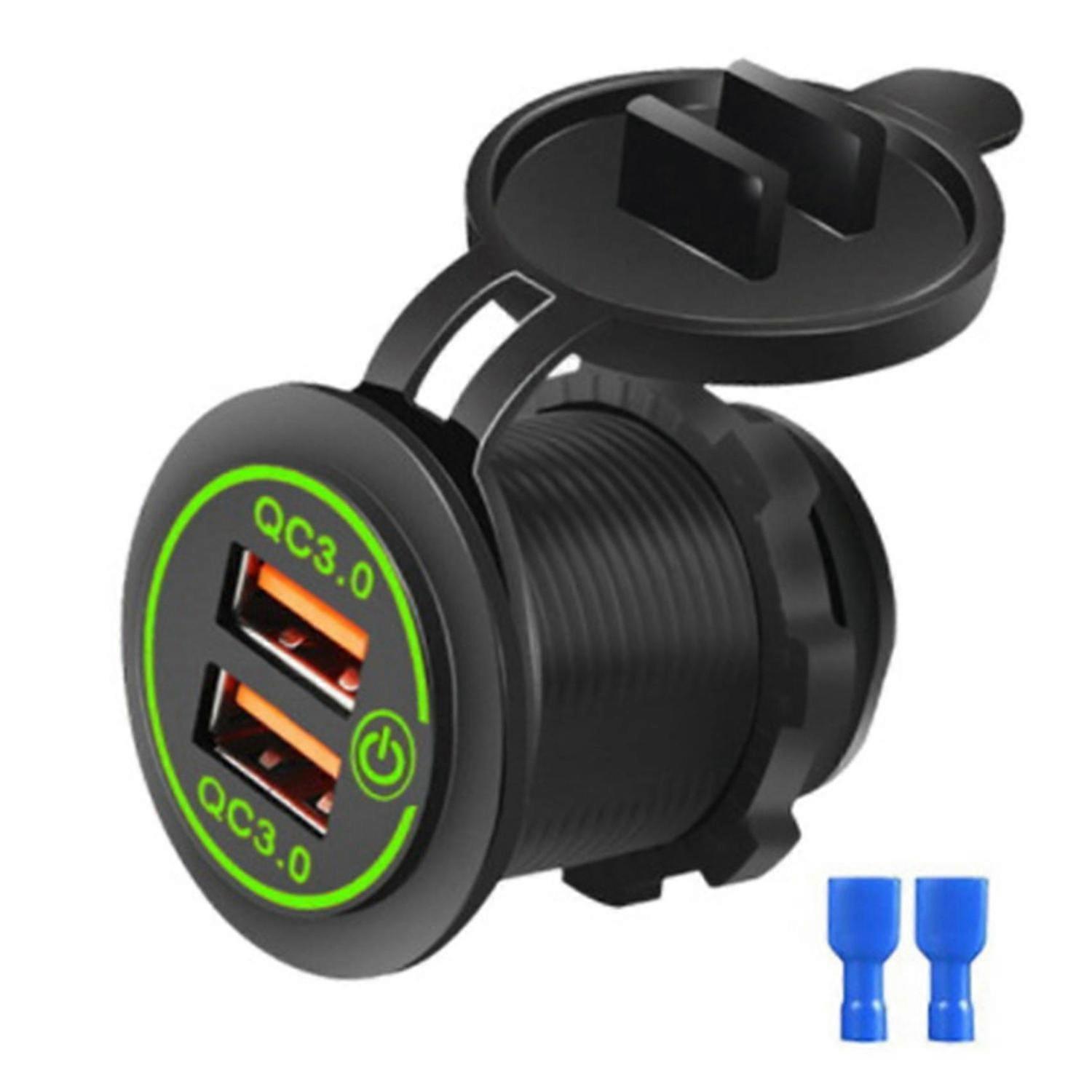 2025 Qc 3.0 Usb Car Charr Socket With Touch S Fast Char Outlet For 12v-24v Cycle Boat
