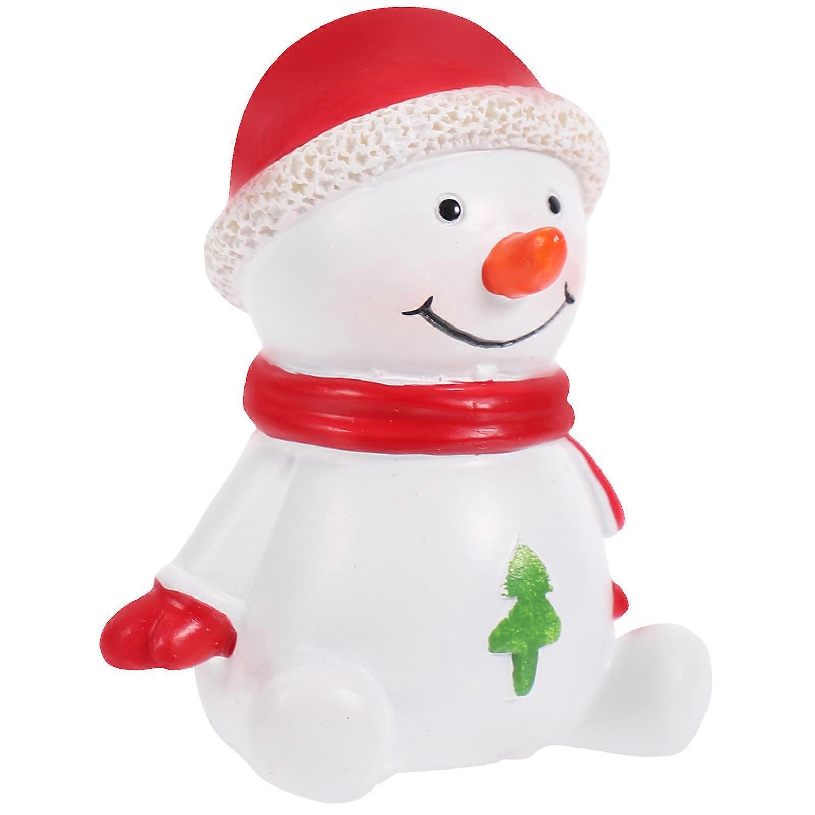 Mini Xmas Decoration Snowman Resin Model for 4Pcs Table Centerpiece
