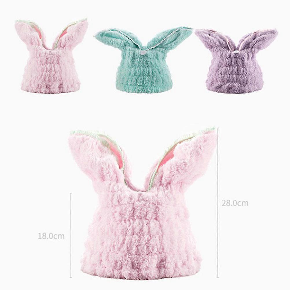 Thicken Bath Cap Rabbit Ear Shaped for Shower Use 1 Piece Green Durable