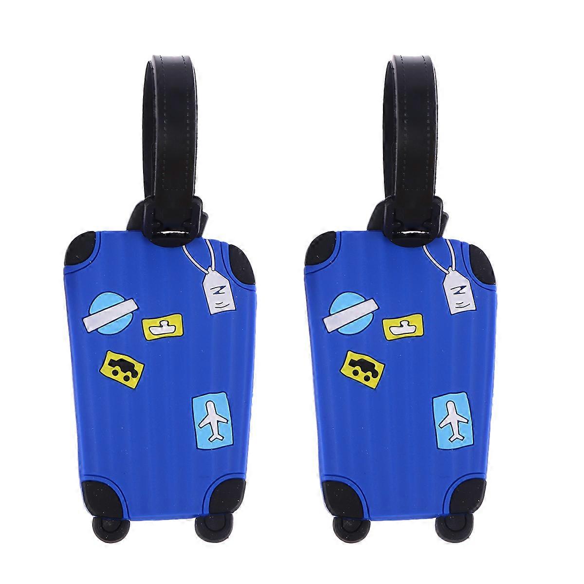 Blue Suitcase Tag PVC Travel Accessories for Airport Use 6Pcs Pack