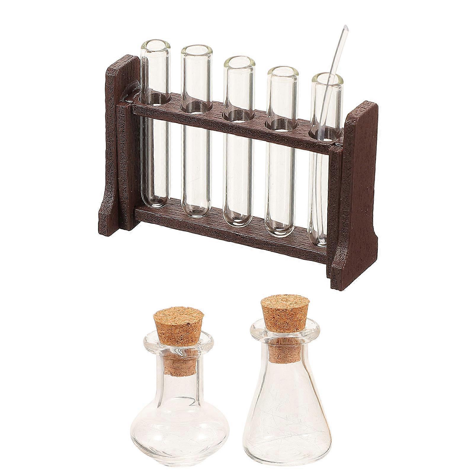 Simulation Test Tube Rack For Doll House And Miniature Display 4.6X3Cm Size 2Set