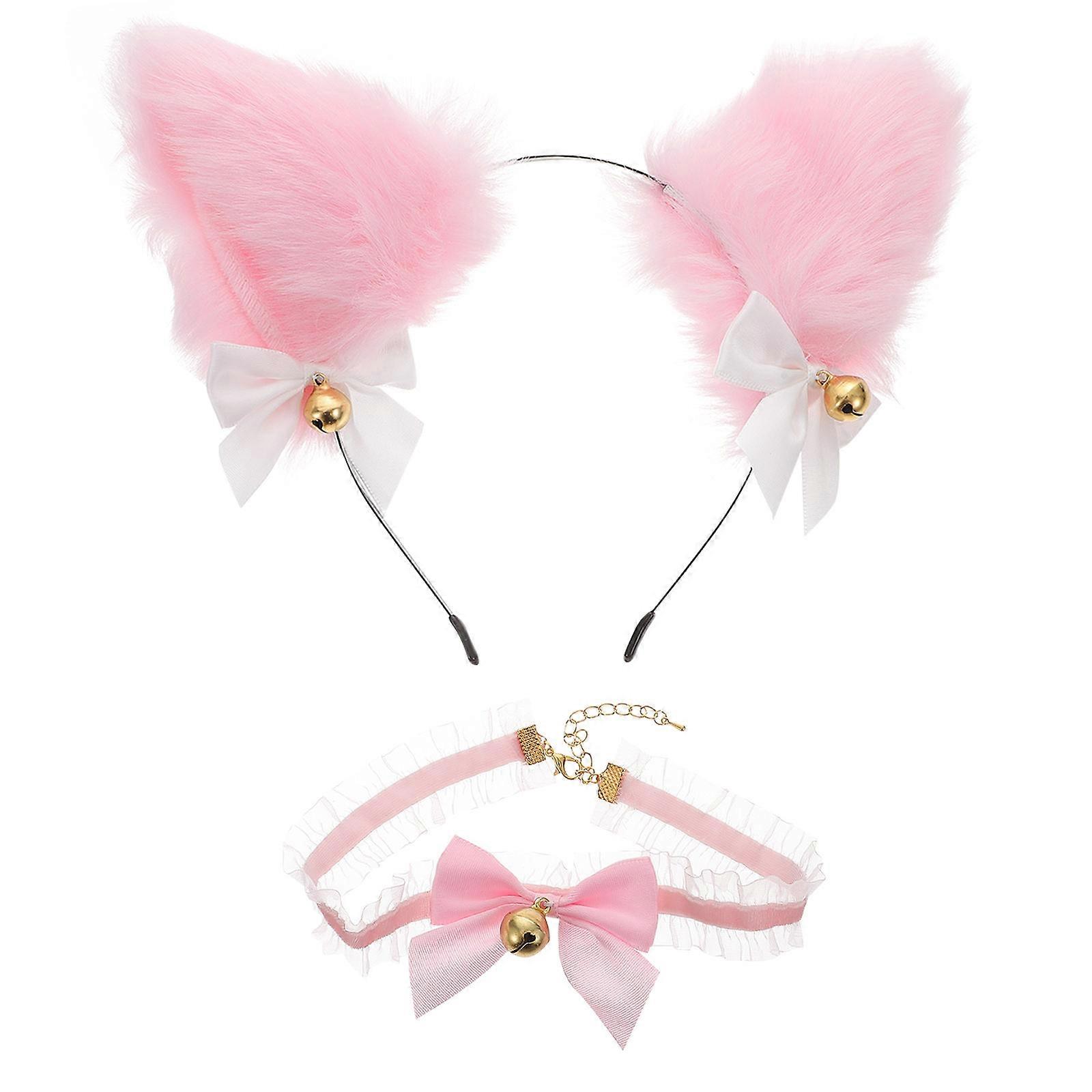 Ears Headband with Bow Tie for Cosplay 2Sets