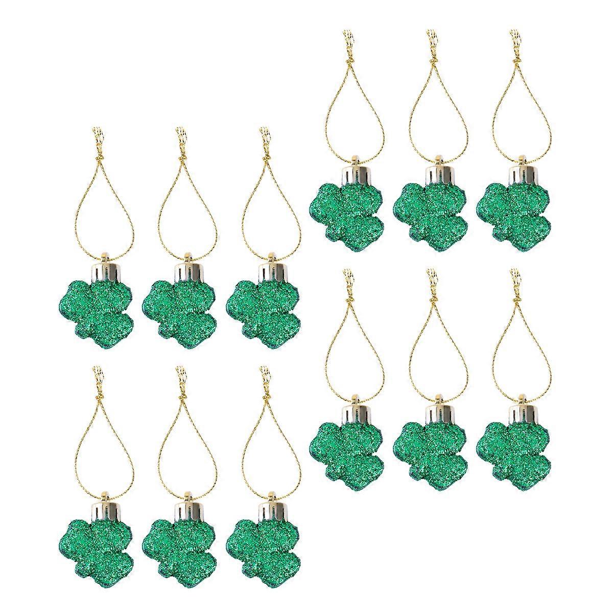 Plastic Clover Layout Props 12Pcs Photo Props For Home Decoration Shamrock Shape Ornament