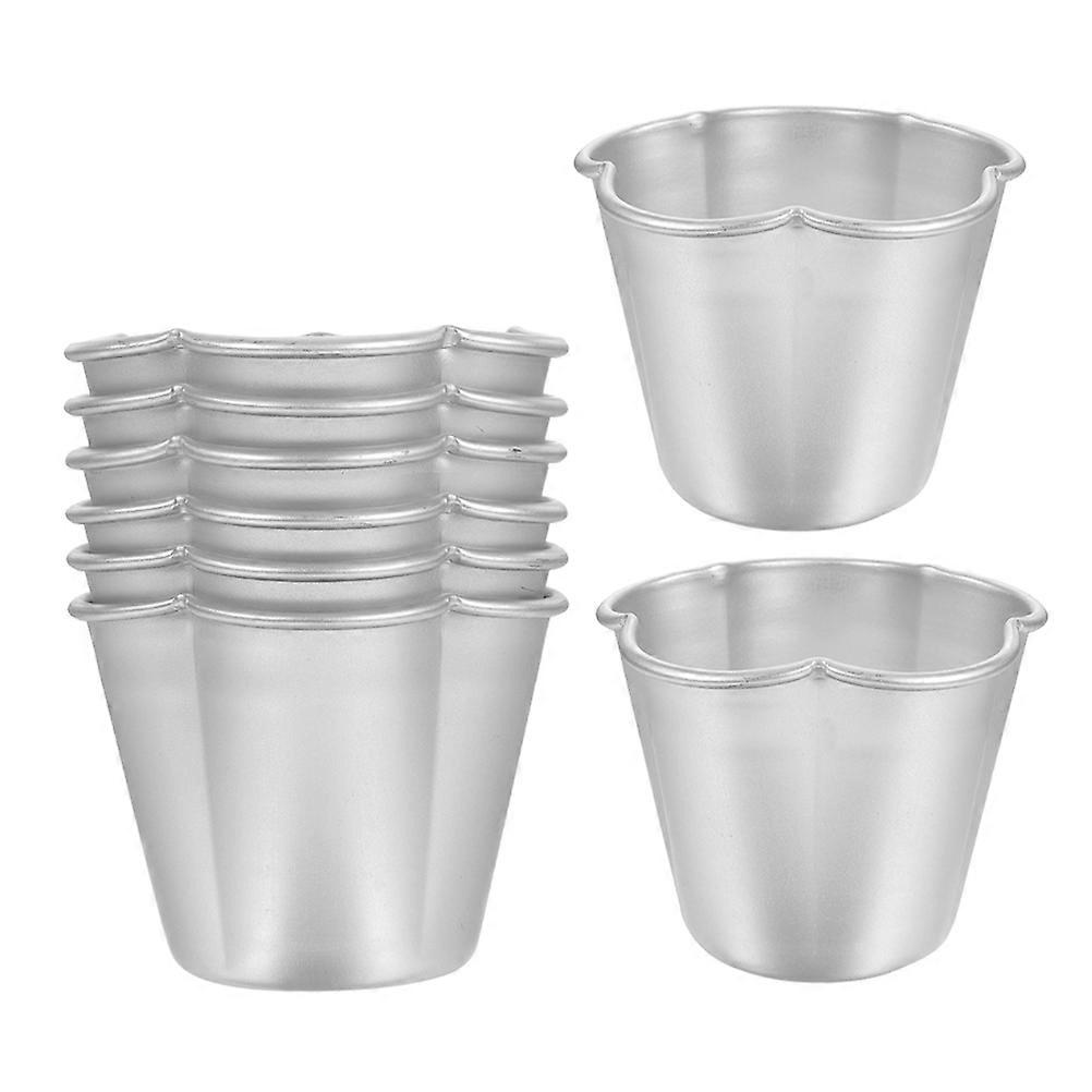 Pudding Cup Molds Aluminum Flan Molds for Baking 32Pcs Silver Nonstick