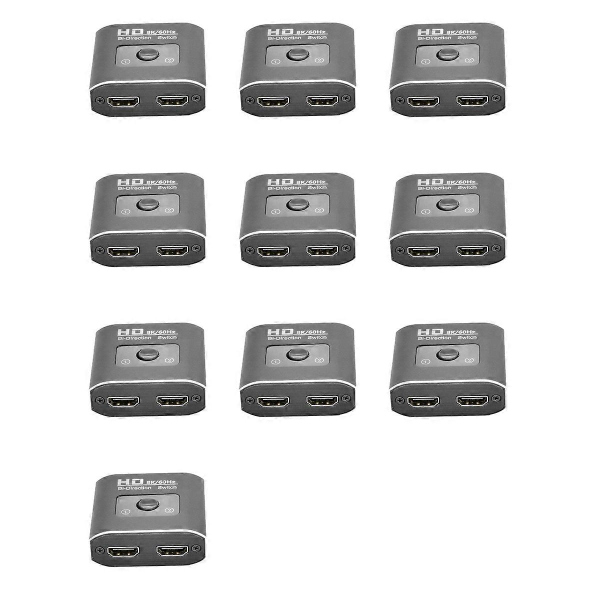 10X HD 8K 60Hz Bi-Direction Switch 1 in 2 Out Video Distributor Splitter Dual Display -Compatible Sp