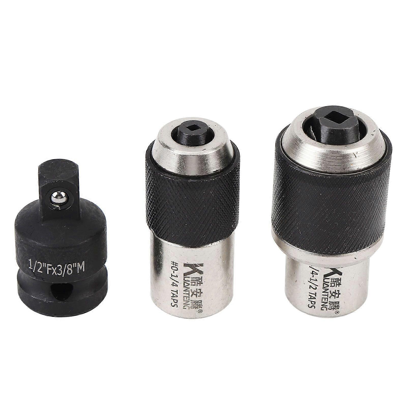 3Pcs Tap Socket Set 3/8 Drive with 6-1/4in 1/4-1/2in Adjustable Jaws Extractor Tool with Adapter