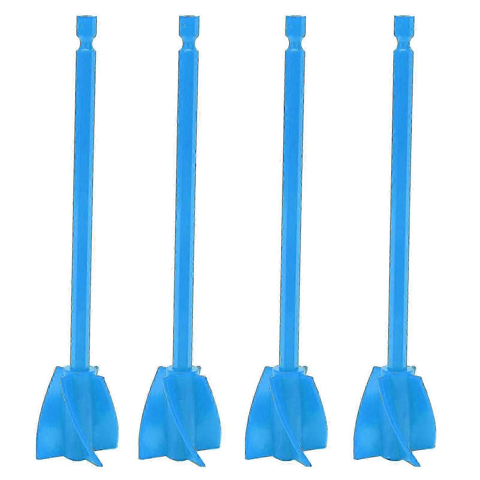 4Pcs Resin Mixer Paddles, Strong Uniform Mixing 5 Blades Reusable Paint Mixer Drill Attachment (Blue)