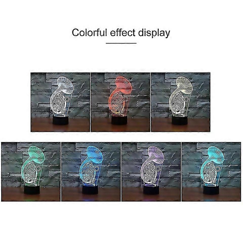 For Base Creative 3d Led Decorative Night Light Powered By Usb And Battery Saxophone Black