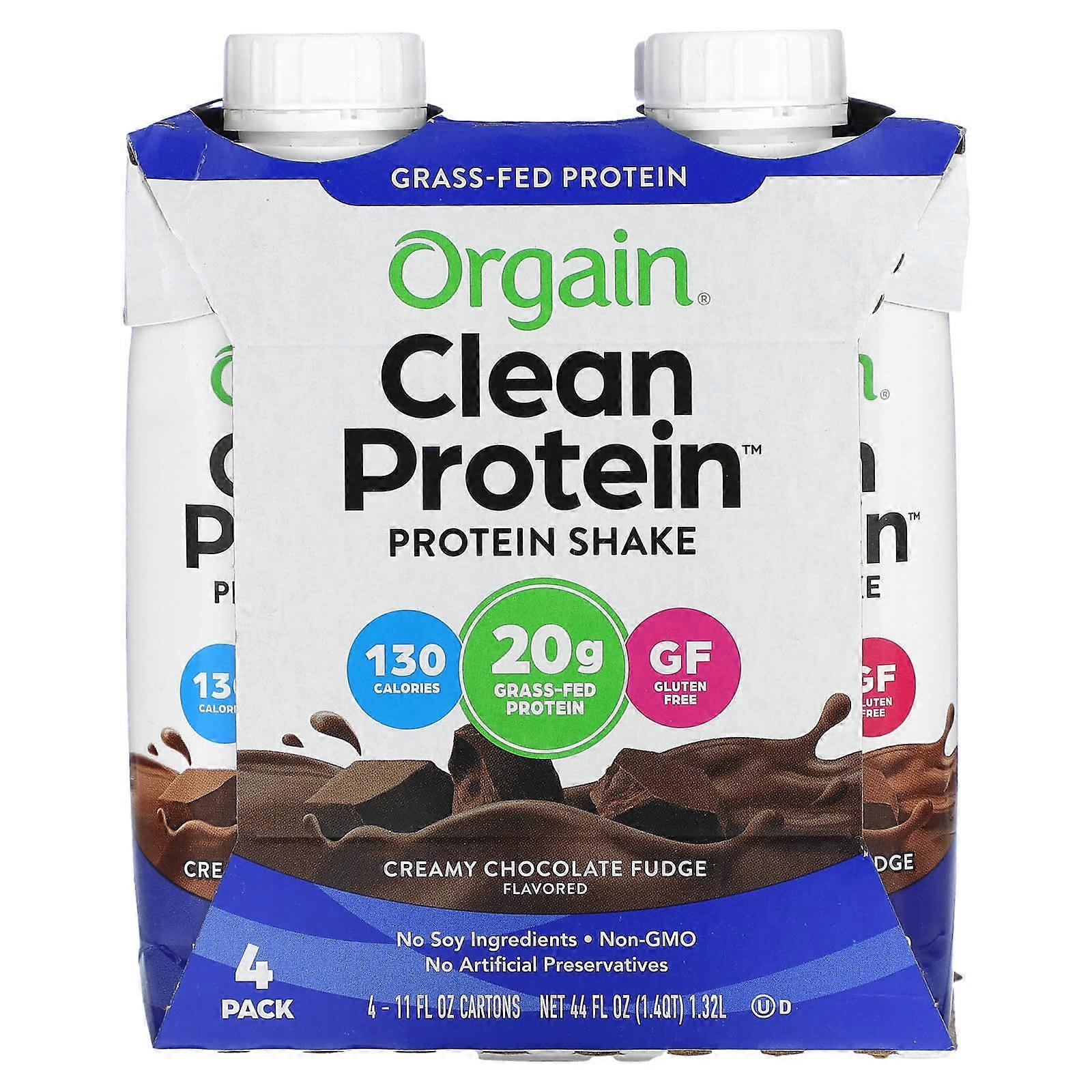 Clean Protein Shake, Creamy Chocolate Fudge, 4 Pack, 11 fl oz (330 ml) Each