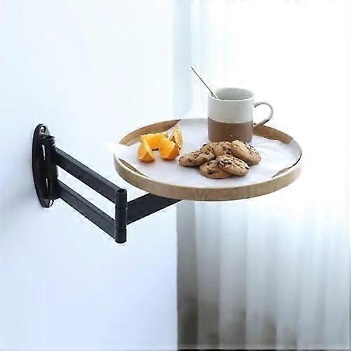 Wall Mounted Folding Desk Retractable Design Space Saving Floating Table One Size Natural Finish Small Rooms