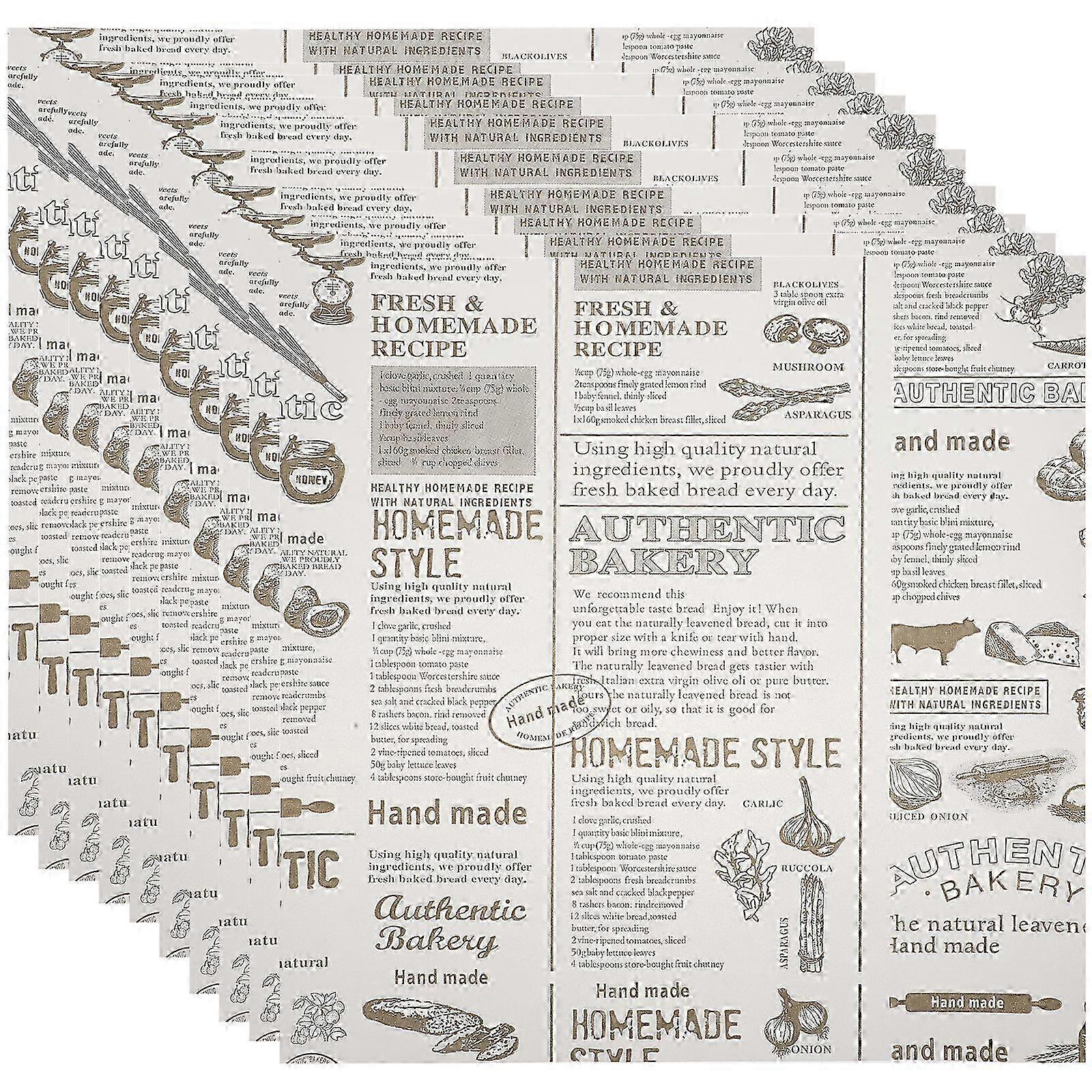 50 Sheets of Baking Paper Grease-proof Paper Bread Wrapping Paper Decorative Baking Food Paper 25-26