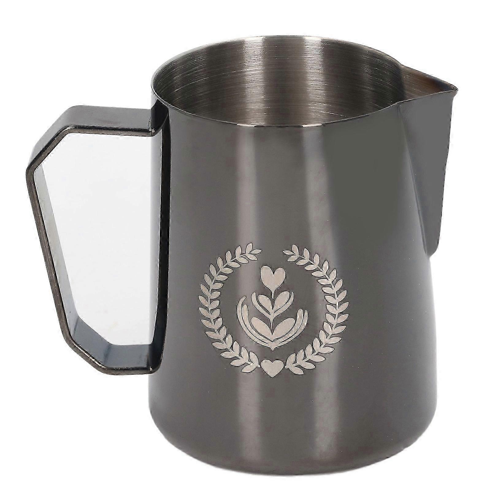 25-26 High-Quality Stainless Steel Milk Frother, Precision Measurements Guide Your Perfect Pour, Ideal For Creating Exquisite Cappuccinos And Lattes