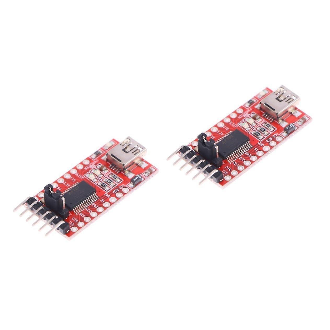 USB To TTL Serial Adapter Module 2.54mm Pitch Mini USB With OverProtection Fuse Tx Vcc Gnd 2pcs