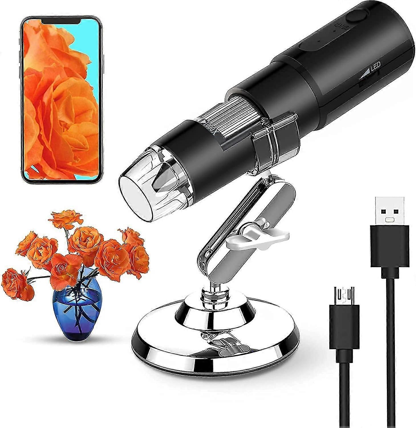 Wireless Digital Microscope,usb Microscope 50-1000 X Magnification Pocket Handhe