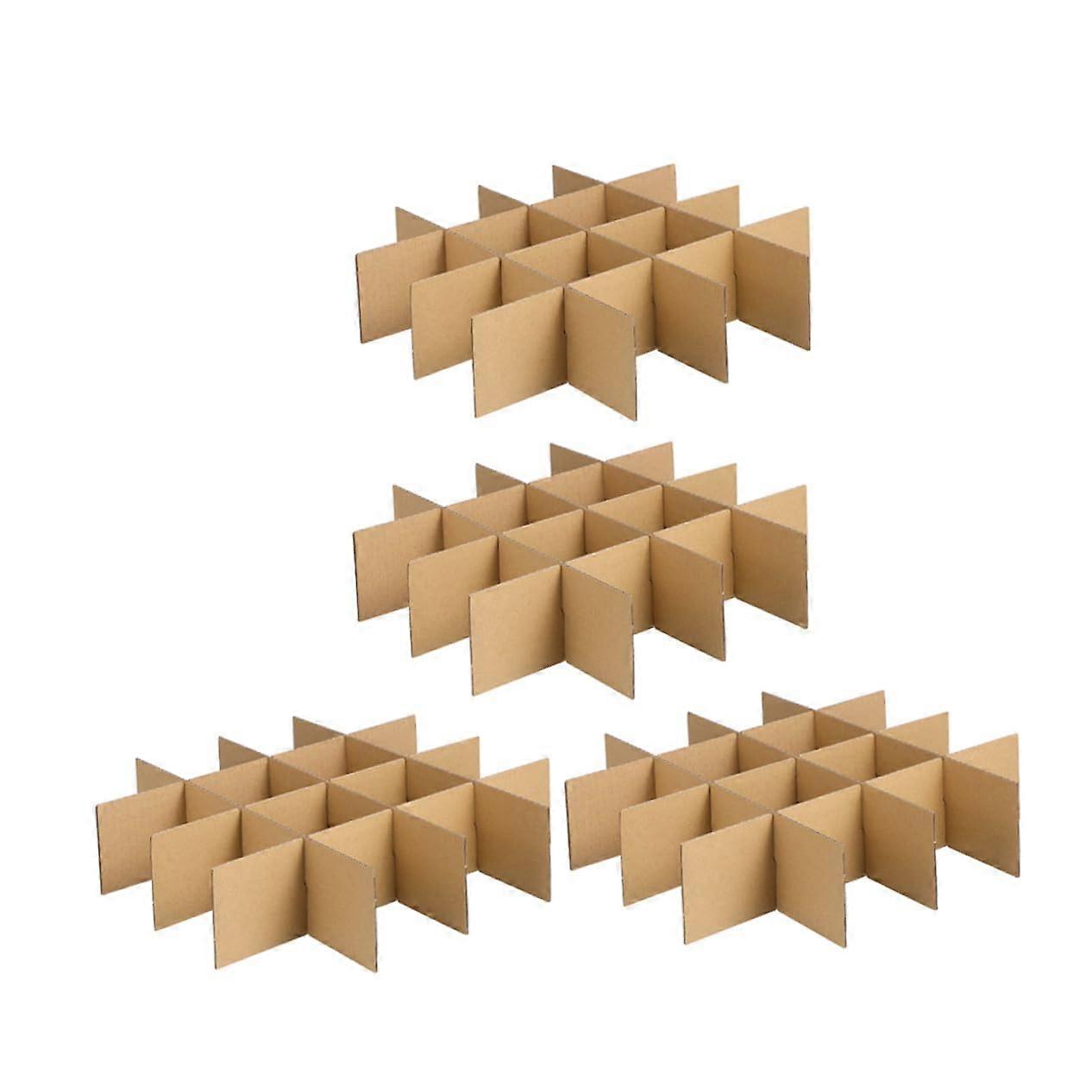 Protective Cardboard Dividers For Moving Boxes 4 Sets Corrugated Inserts With Shock Absorption For Glassware