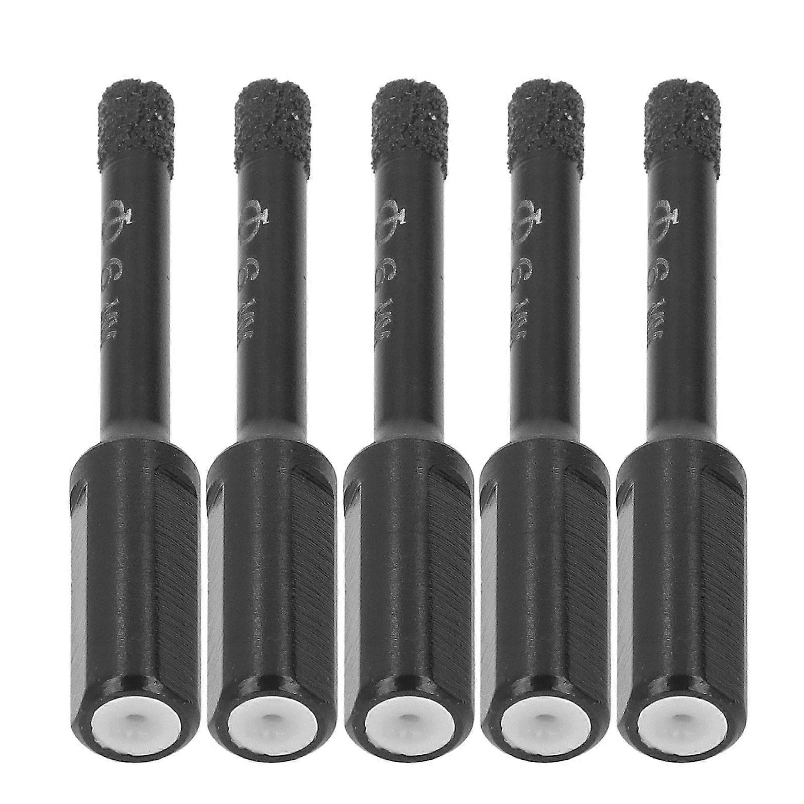 5Pcs Diamond Drill Bit Wet Dry Dual Use Clean Efficient Hole Opening Diamond Hole Saw Set for Bricks Glass Marble 6mm 