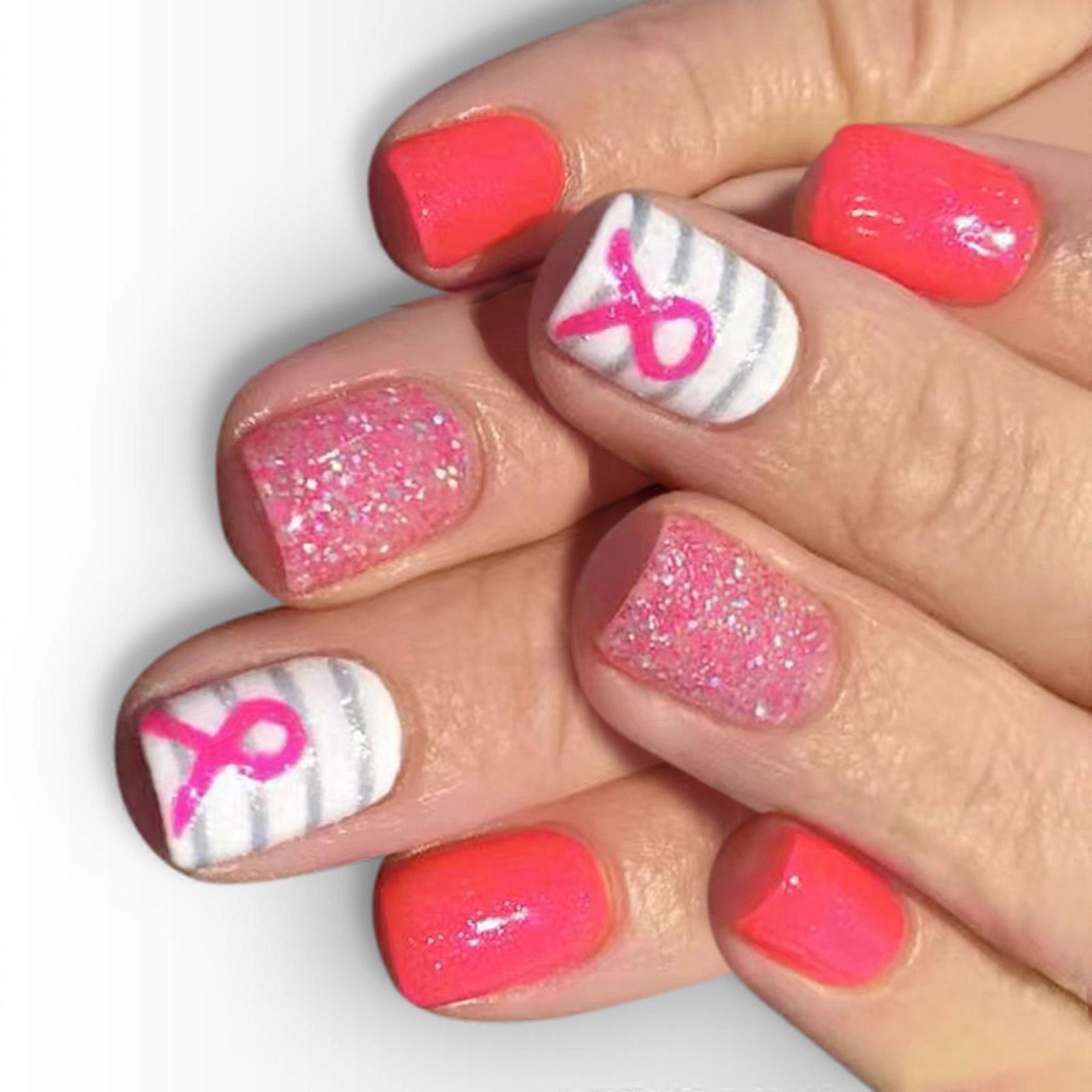 Pack Of 24 Press On Design For Women Easy Application ABS Multicolor