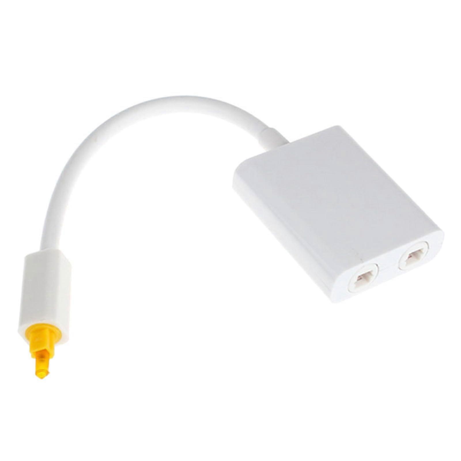 Two Output Fiber Optical Hearing Splitter Cable White For Seamless Connection To Hearing Adapter And Sound System