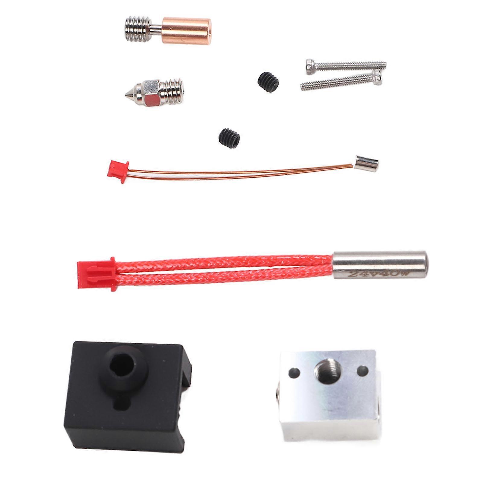 3D Printer Hotend Kit Hot End 300℃ Nozzle Throat Heating Block 24V 40W Set for Ender 3 S1