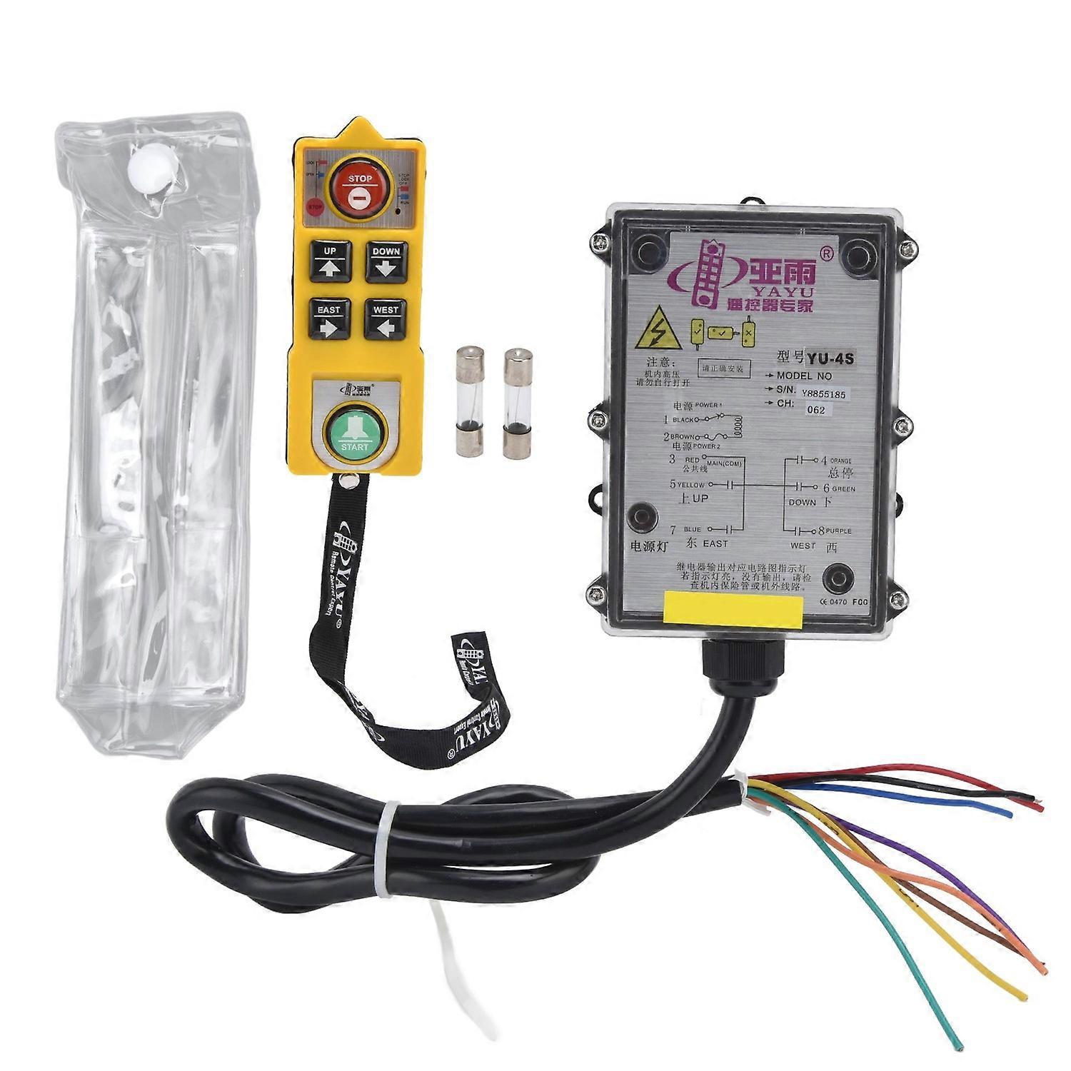 Industrial Remote Control Switch Transmitter Kit Single Handle for Electric Hoist Crane YU‑4SAC 380V