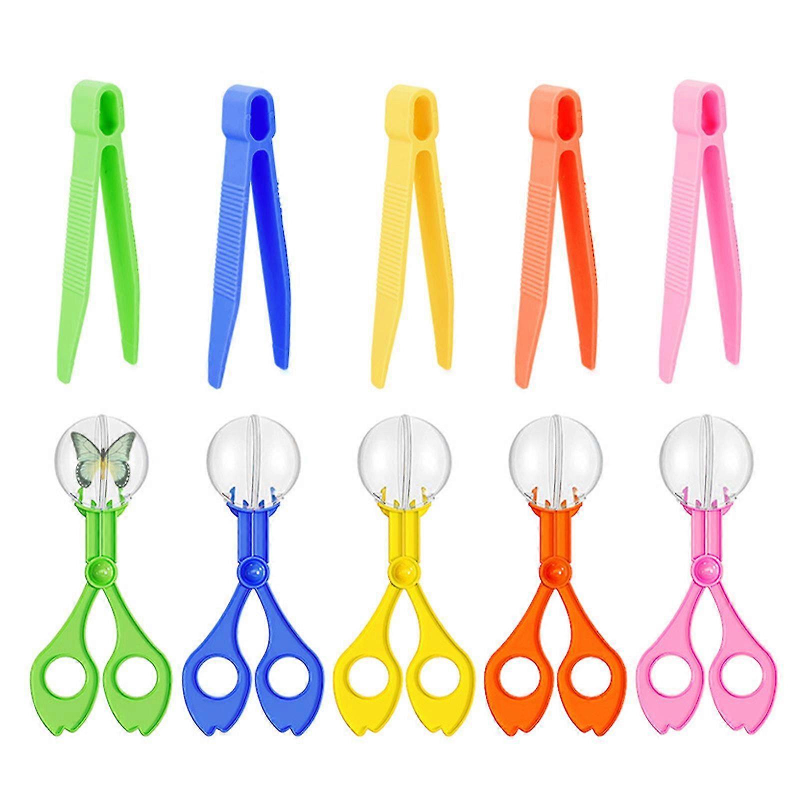 2pcs Scissors For Insect Catcher, Portable Insect Catcher Tweezers, Learning Toy Scissors Tongs Tweezers Sensory Learning Tool Nature Exploration For