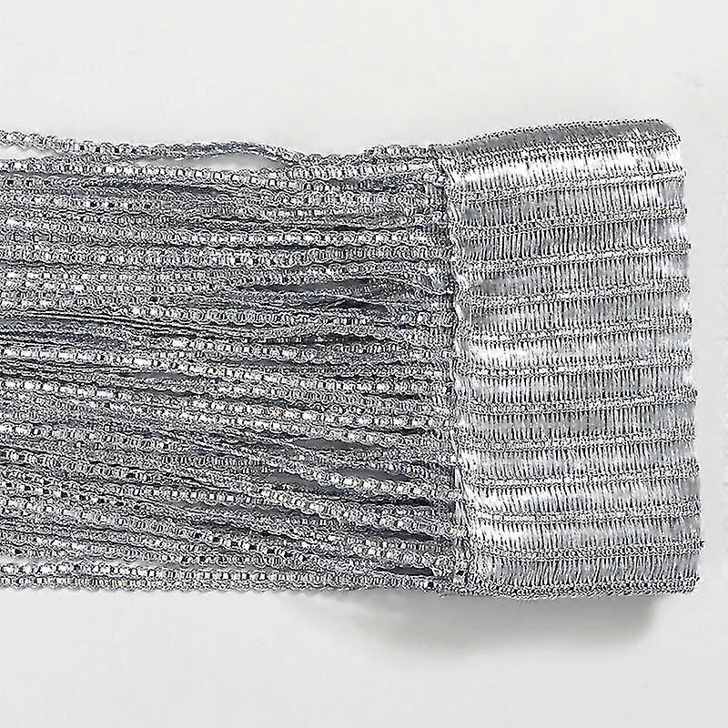1 * 2 High-Grade Encryption S Silver Leather Curtain Silver Gray