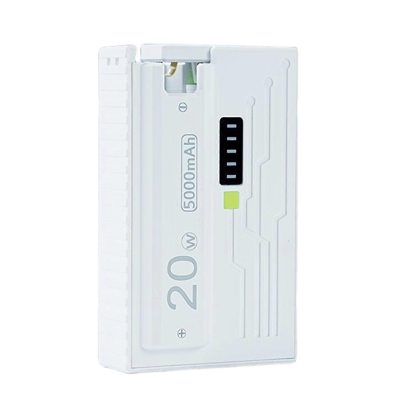 12700 Battery Charging Adapters Case Detachable NonWelding Design Portable Powerbanks Housing Shell Multiple Protections  White