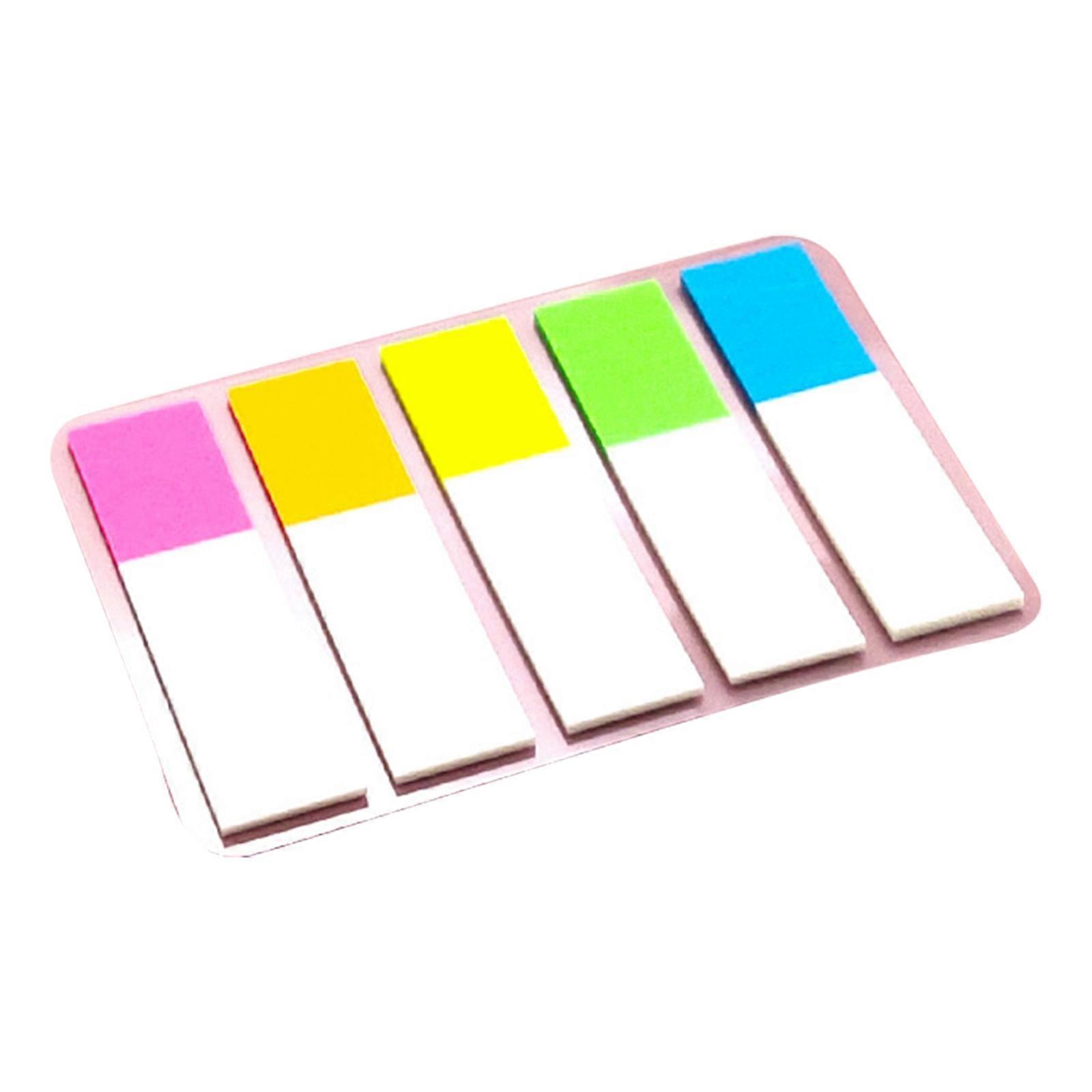 Colored Adhesive PET Label 1000Sheets Writable Adhesive Page Marker Repositionable File Label for Notebook Planner Multicolor