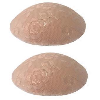 1 Paar Frauen wiederverwendbare Brustpasties, Brust-BH mit Blumen Spitzendesigns Selbstklebende Silikon-Brustwarzenabdeckung Aufkleber Spitze Hautfarbe Fluss