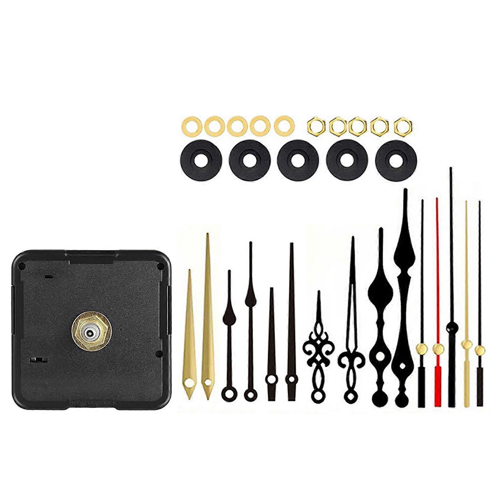 Quartzs DIY Wall Clock Movement Mechanism Battery Operated DIY Repair Parts Replacement with Clock Hands Second Hand Multicolor