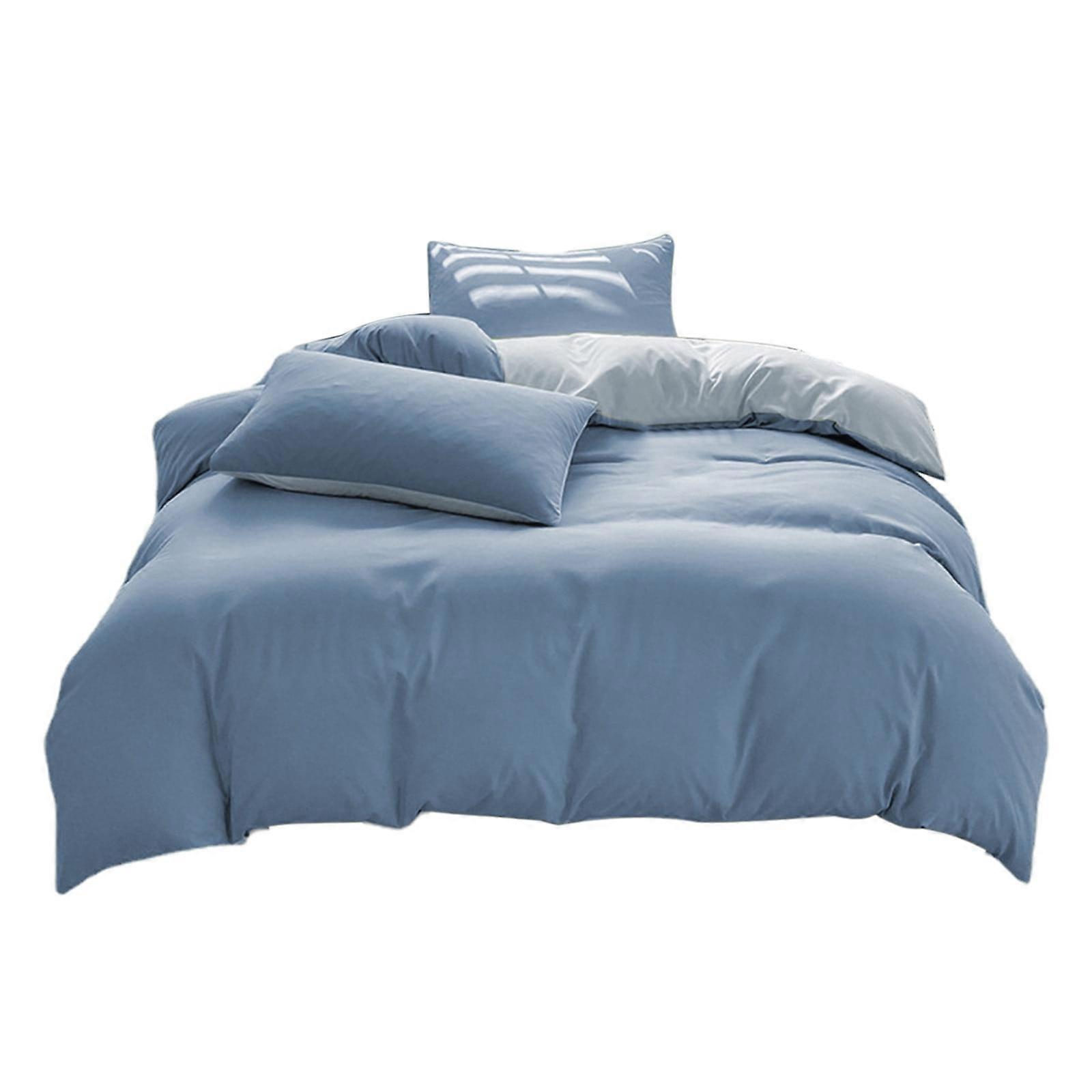 Queen Bed in a Bag 4-Pieces Comforter Set,Light All Season Bedding Sets with Comforter,Pillow Shams,Flat Sheet,Washable Cotton Solid Color Bed Set