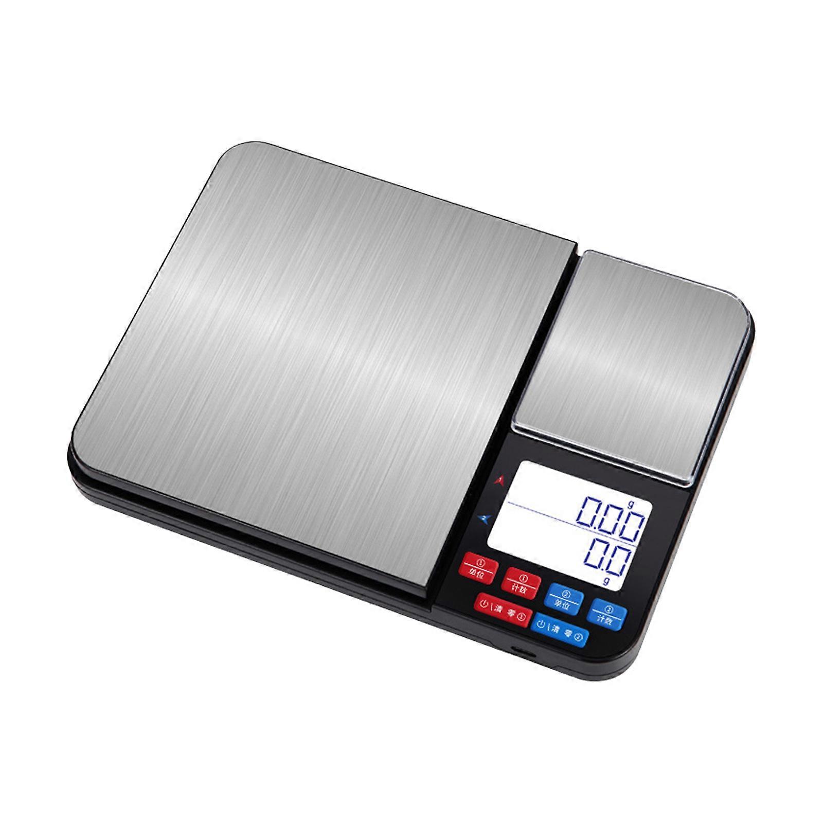 Rechargeable Twin Scale Platform Digital Kitchen Scale 10kg Capacity High Precise Measurement LCD Display Multiple Units Multicolor