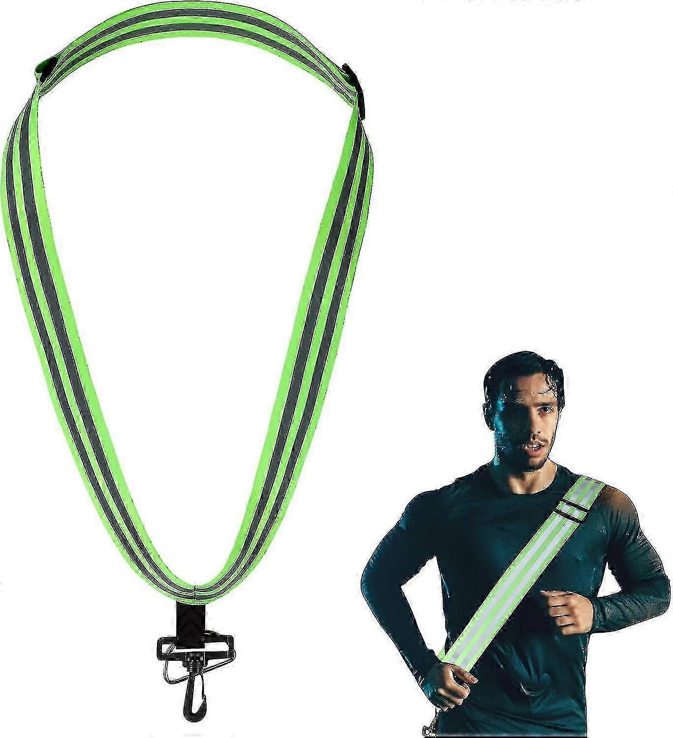 Reflective Sash With Clip For Running: High Adjustable Walking Belt