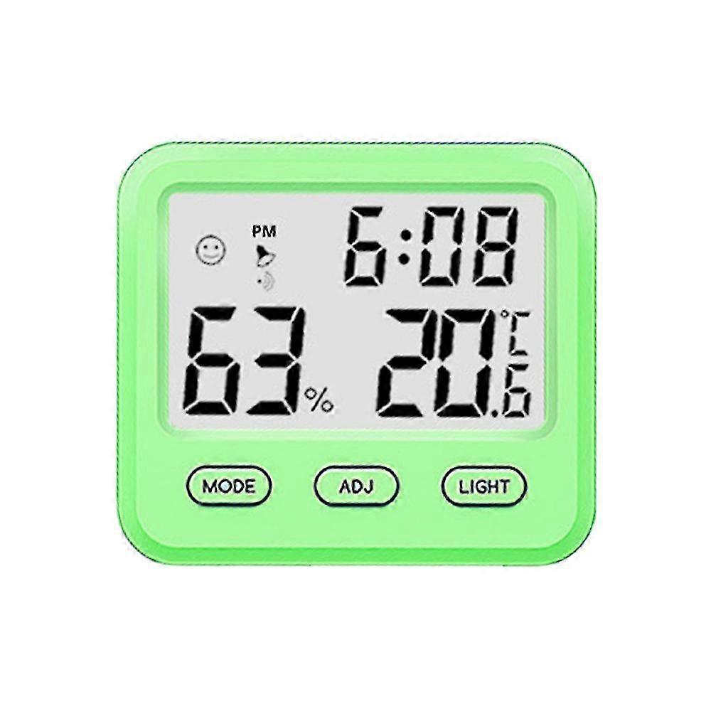 Hygrometer Indicator Room Thermometer With Built-in Clock And Time Display For Home, Office Wooden