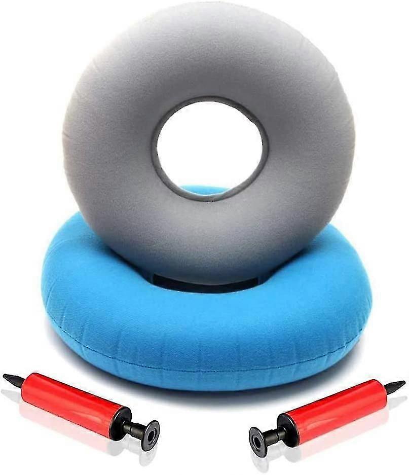 2 Pieces Donut Pillow Inflatable Ring Pillow, With 2 Pumps Gift