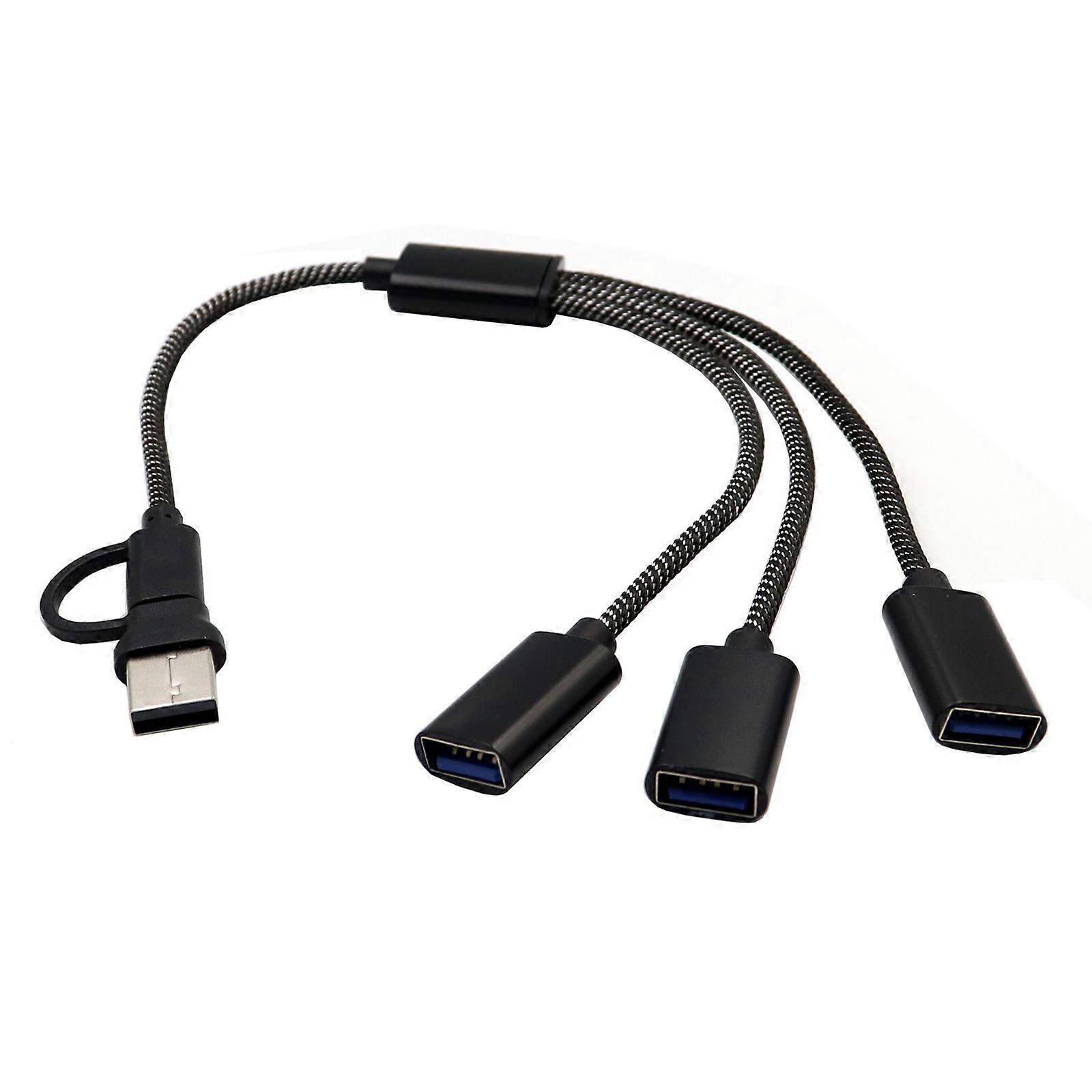 2/3 Port USB Extender Adapter Cable Simultaneous Charging And Data Transfer 480Mbps For Electronics Accessories Multicolor