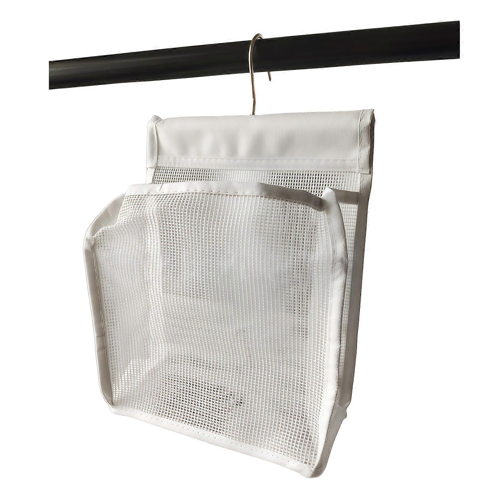 Quick Dry Bathroom Hanging Bag Durable Soft Plastic Storage For Toothpaste Soap Easy Cleaning Maintenance  White