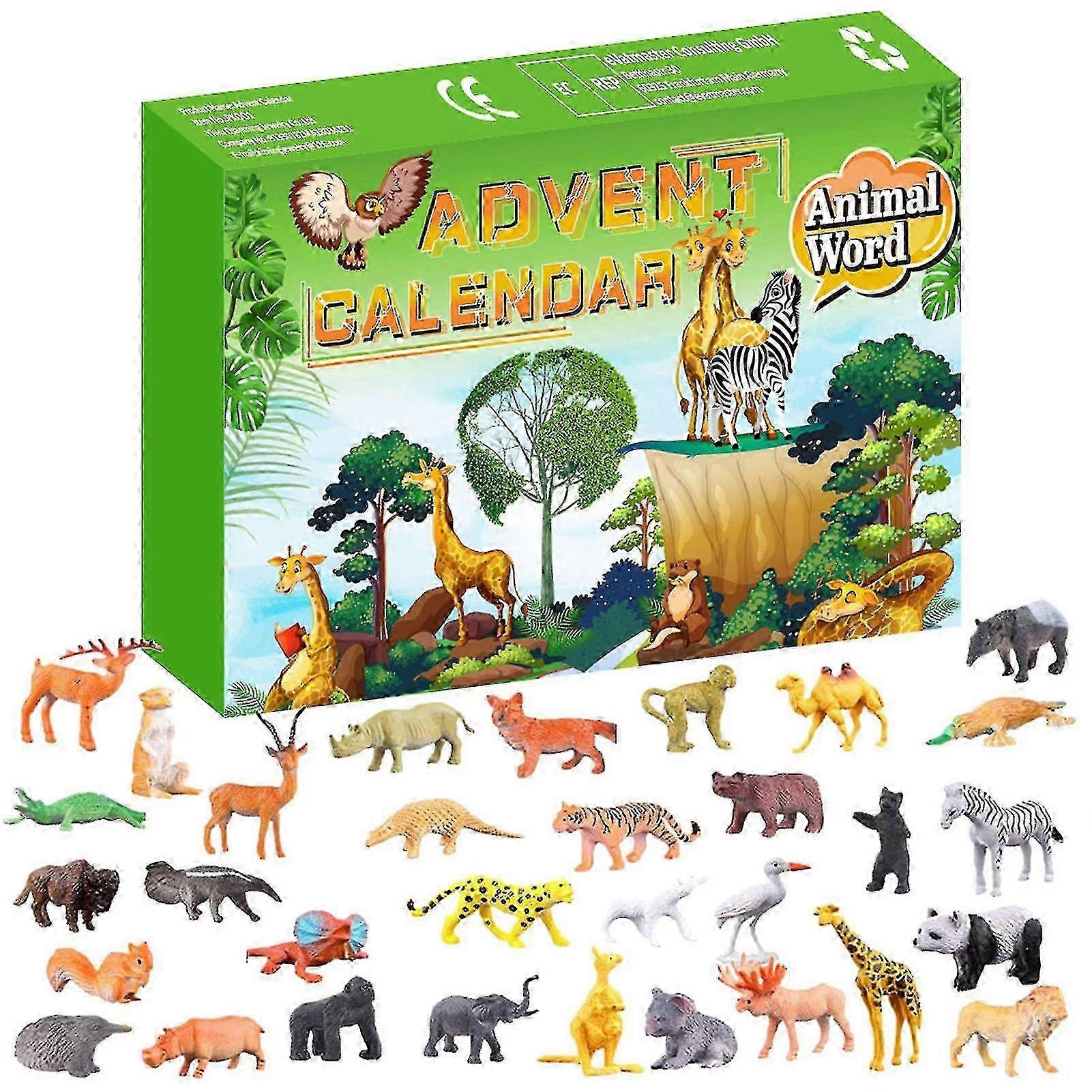 Animal Advent Calendar for Christmas - 24 Day Countdown Toy Set
