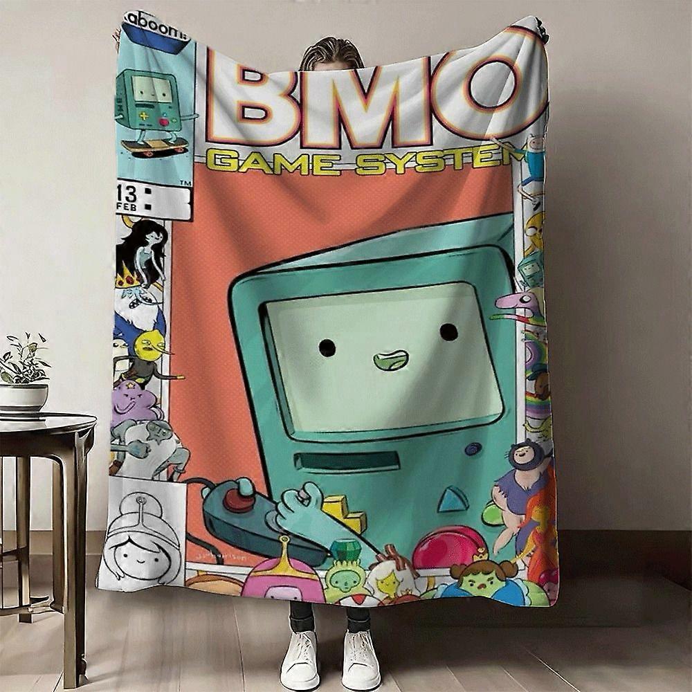 BMO Game System Comic Cover Digital Print Flannel Blanket Suitable for Sofa, Office and Travel Use - Soft Polyester Fibe-POIAS333