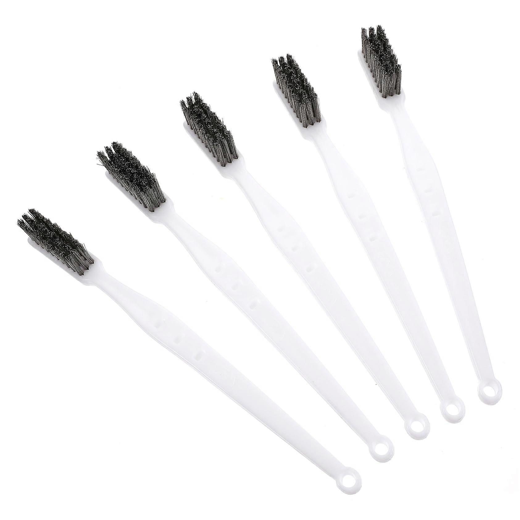 Copper Wire Brush Set of 5 for Rust Removal with Curved Handle for Cleaning Pipes and Car Surfaces
