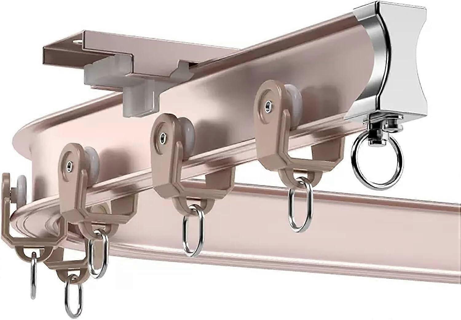 Curved Aluminum Curtain Track System with Adjustable Ceiling Mount for Drapery, 12m/39.4ft