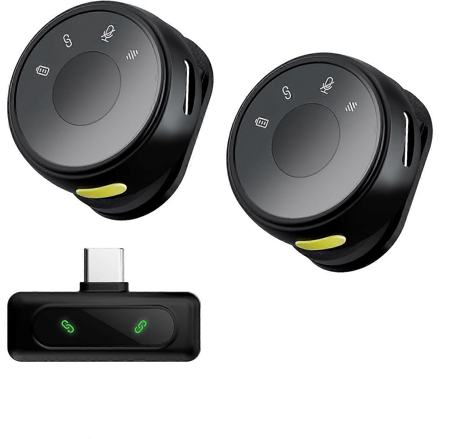 2 Pack Wireless Lavalier Lapel Microphone, Cordless Magnetic Clip-on Microphones, Noise Reduction