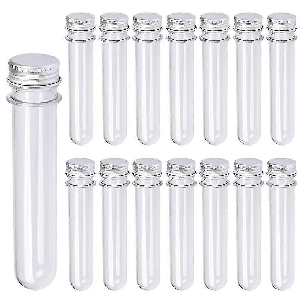30 PCS 40ML Plastic Test Tubes with Screw Caps Reusable Transparent
