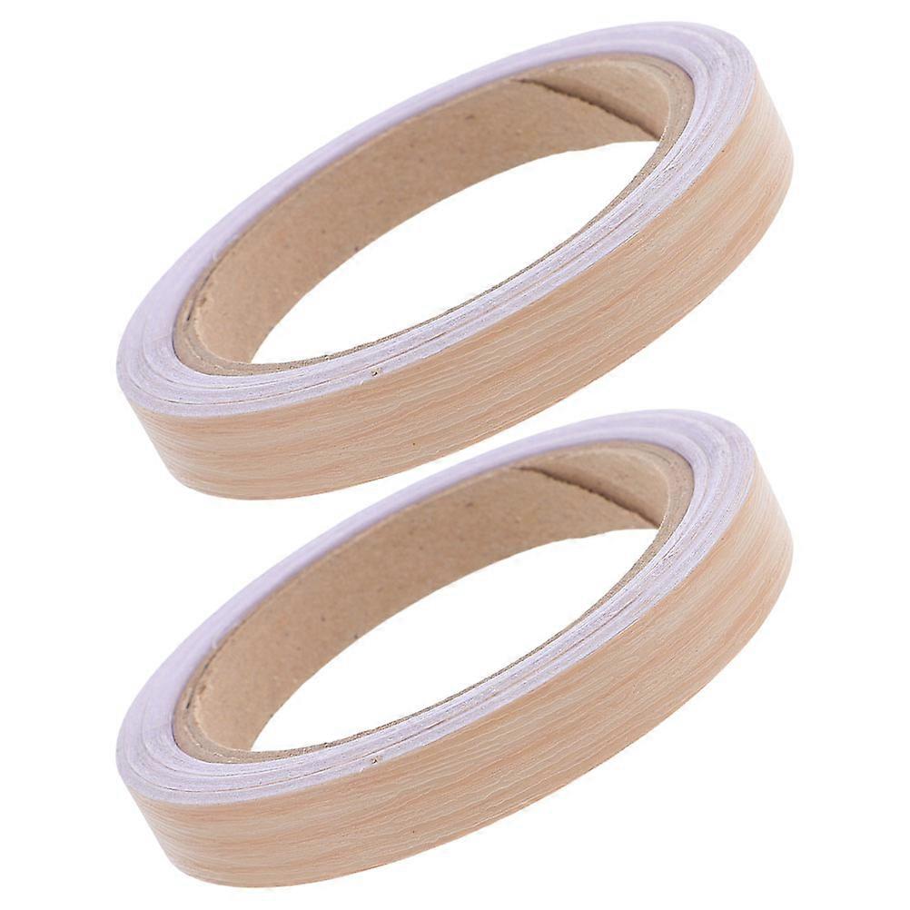 Wood Grain Pattern Edge Banding Tape for Furniture Decoration 2 Roll Self-Adhesive Trim