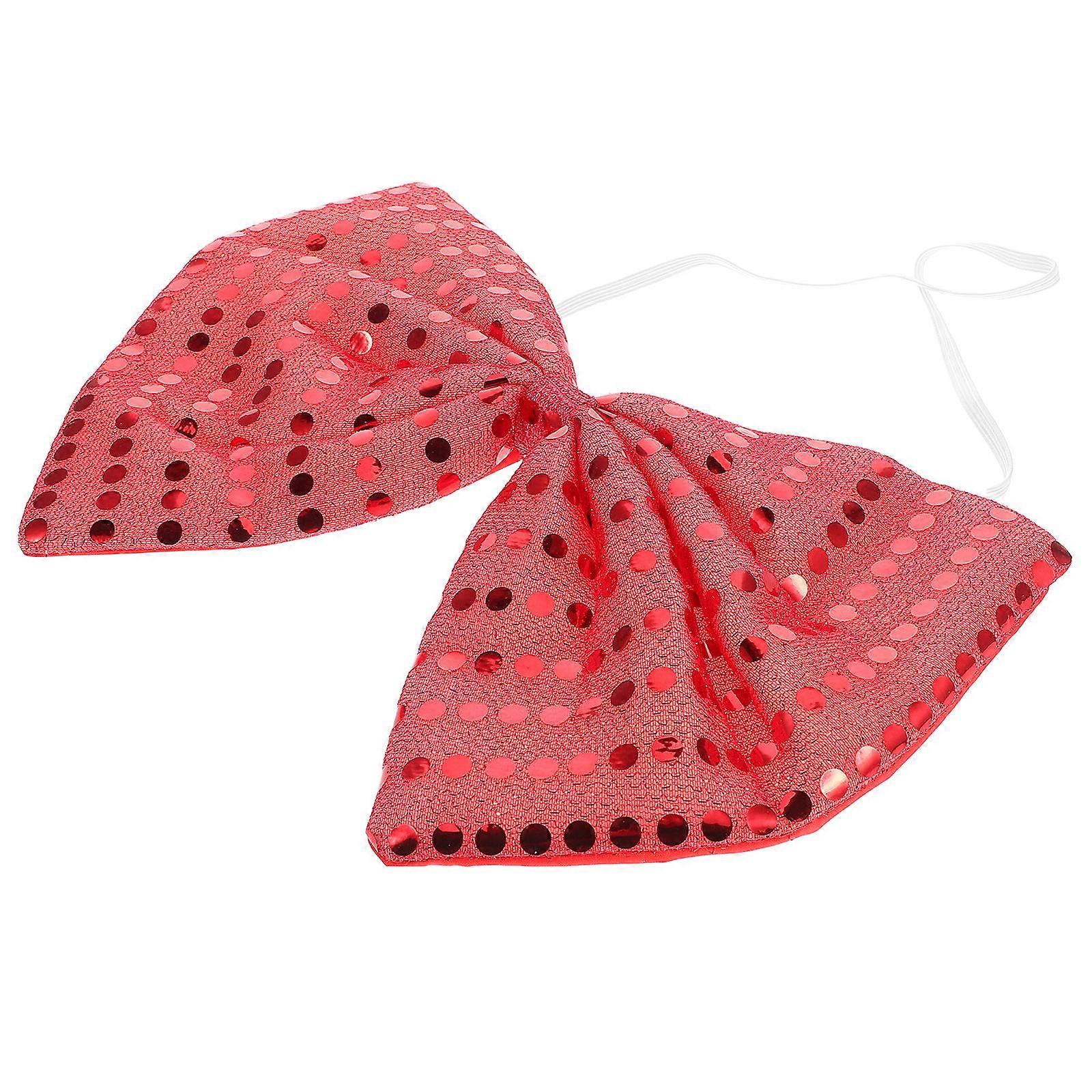 Red Sequin Bow Tie Large Sparkly Bow Tie for Performance Decor