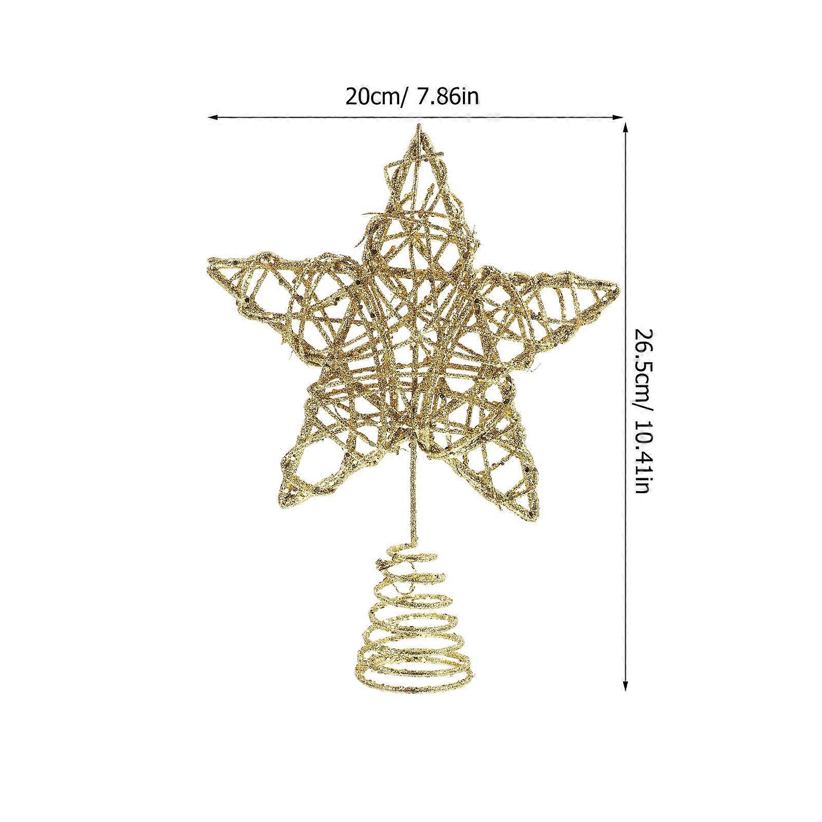 Pointed Star Christmas Tree Topper for Home Decor Glittered